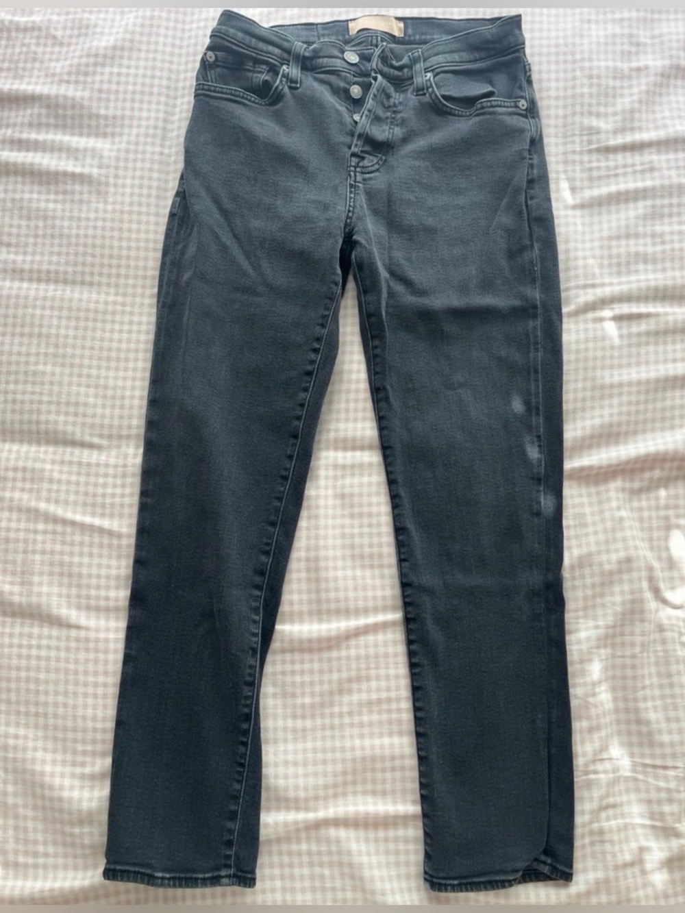 7 for all mankind: Luxe Vintage Women’s grey/black washed skinny jeans